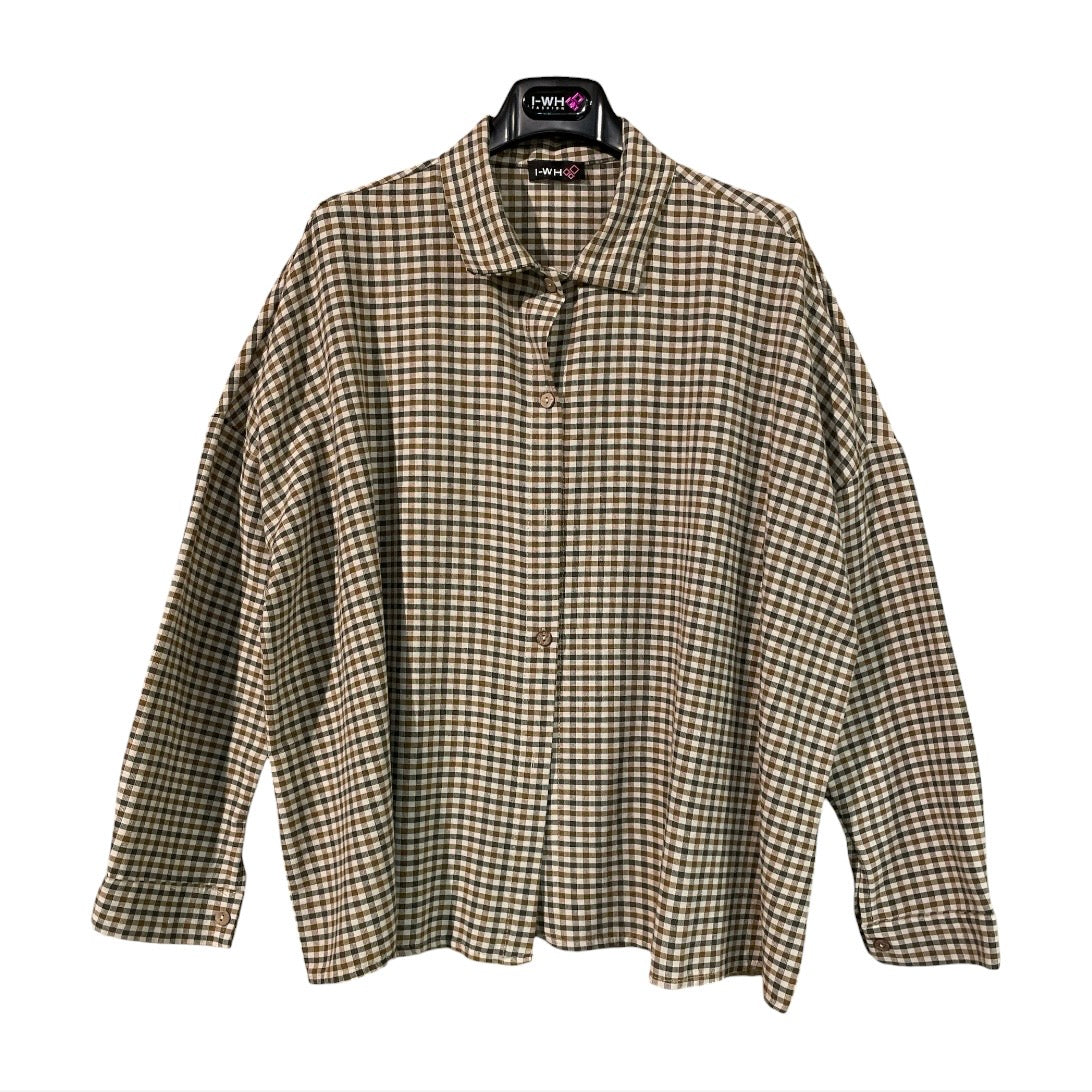Camicia donna oversize motivo quadretti 2626
