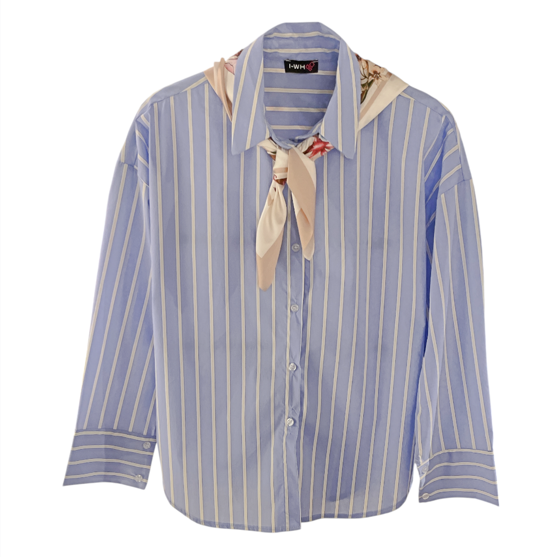 Camiciai oversize con foulard 25008 - FRANZESE