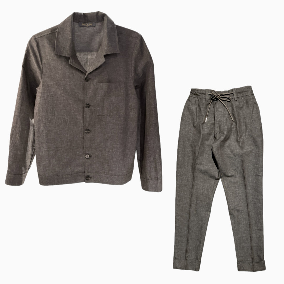Abito uomo overshirt e pantalaccio in lino POSILLIPO-LINO - L'UOMO SARTORIALE