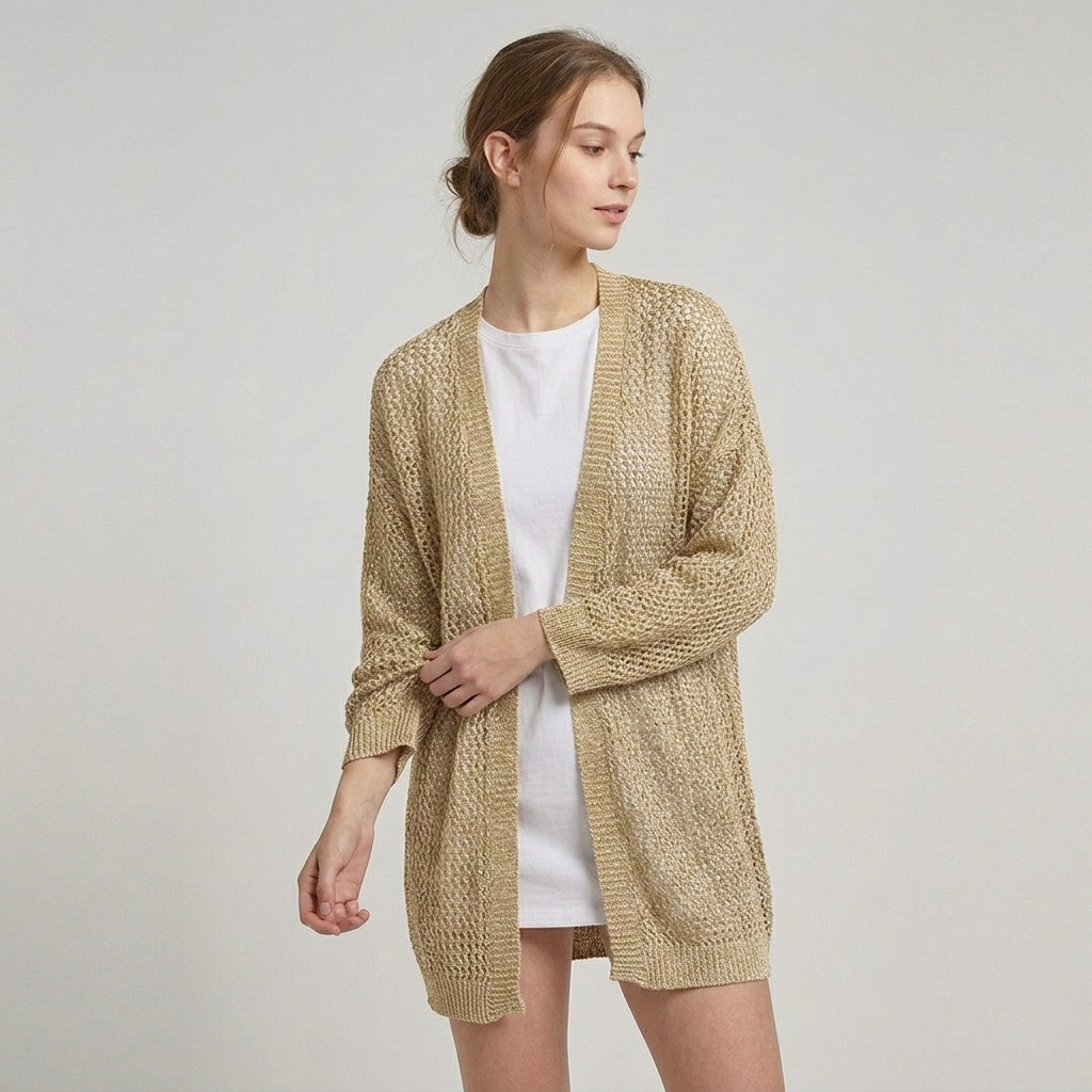 Cardigan in maglia con inserti lurex 21168 - FRANZESE