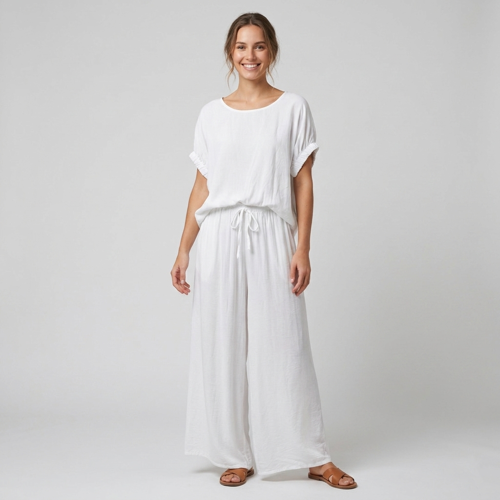 Pantalone ampio in viscosa 04D356 - EXTYN