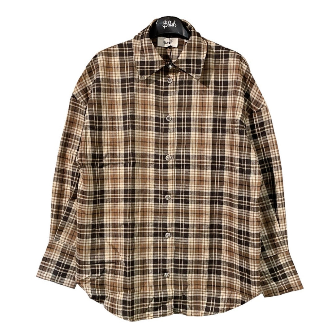Camicia donna oversize in flanella BS2730009 - BLASH