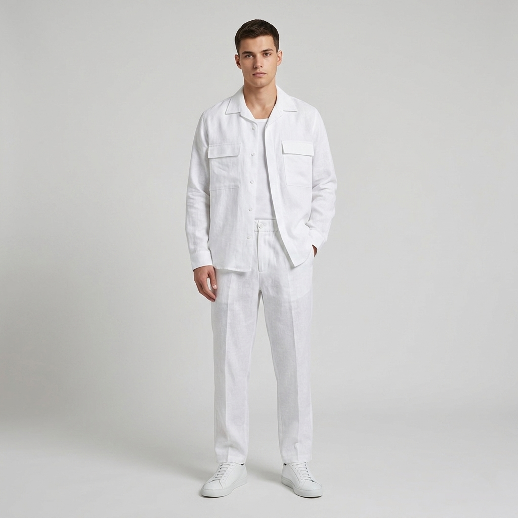 Pantalone uomo palazzo in lino 857