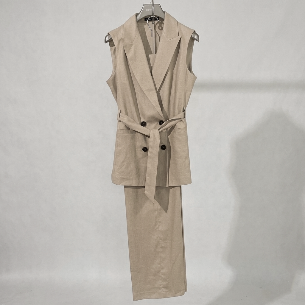 Tailleur smanicato doppio petto lino 41911 - ELENA CASALI