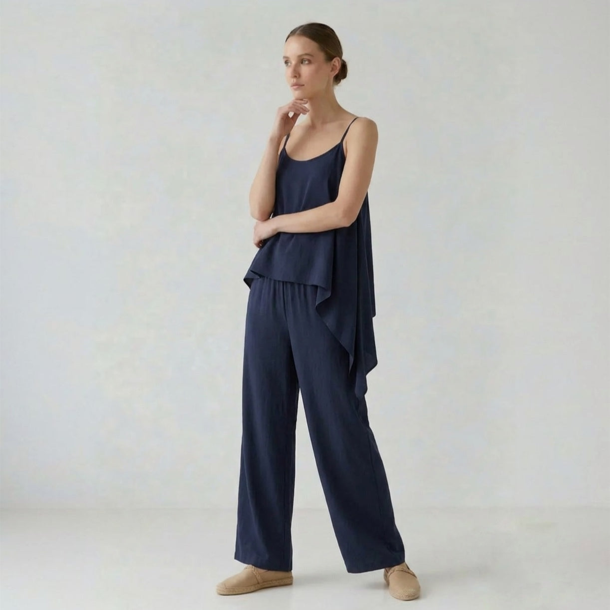 Pantalone palazzo viscosa silk touch 04D261 - EXTYN