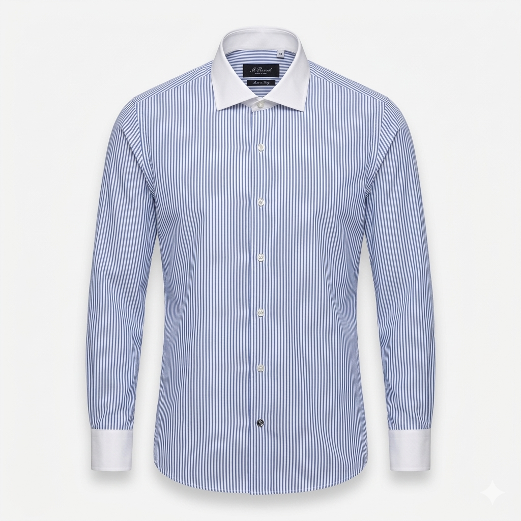 Camicia colletto e polsini a contrasto 01285 - FRANZESE