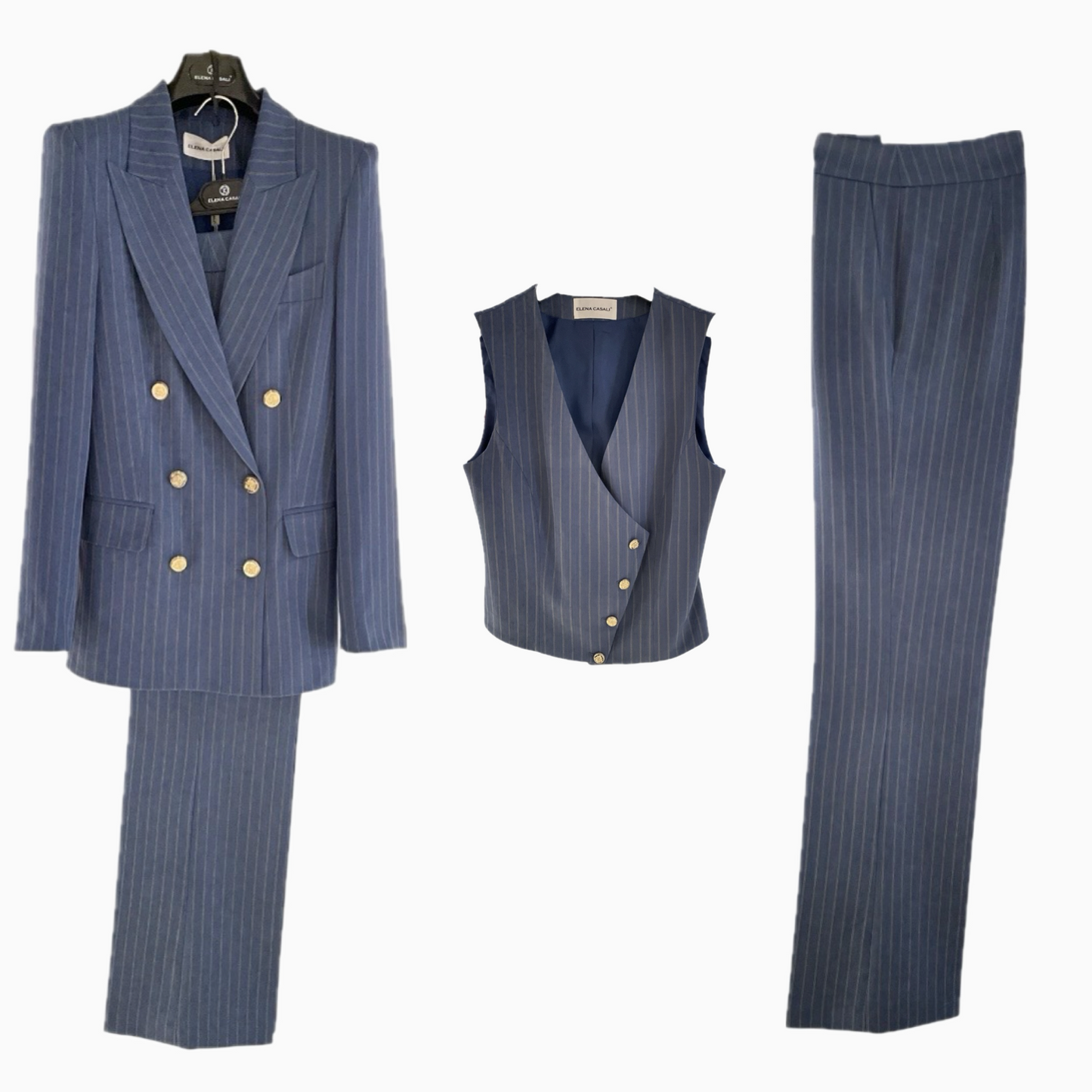 Tailleur tre pezzi gessato 14605 - ELENA CASALI
