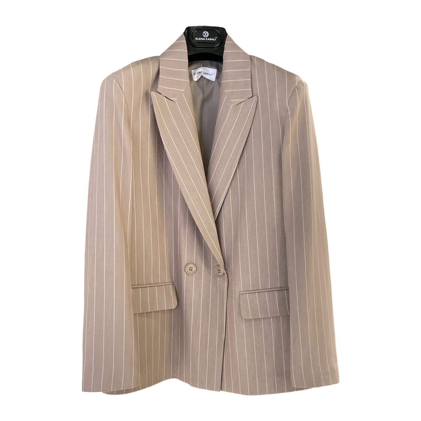 Giacca gessato doppio petto oversize 04103 - ELENA CASALI