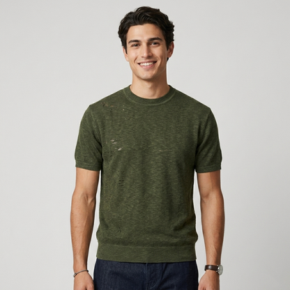 Maglia uomo filo di cotone fiammato MM923 - GALERIE