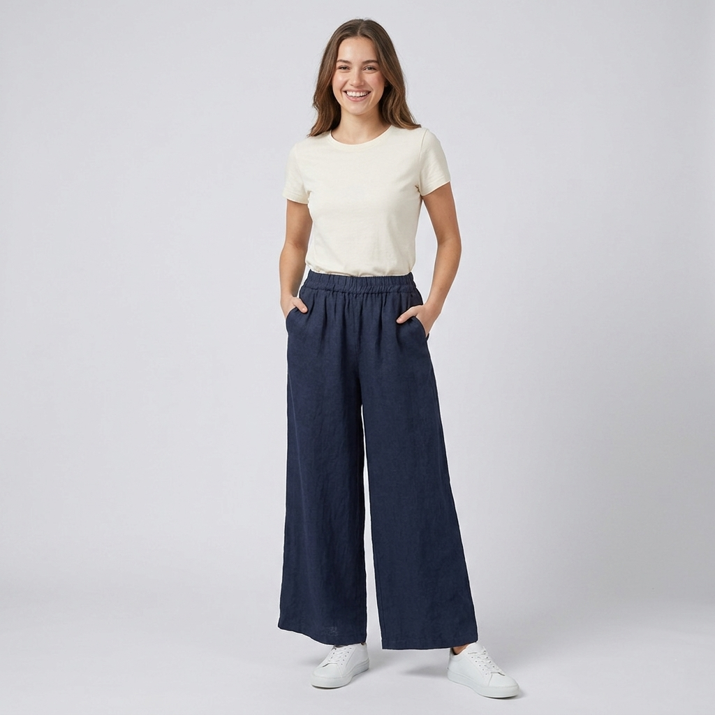 Pantalone palazzo puro lino 2516