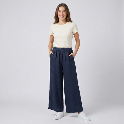 Pantalone palazzo puro lino 2516