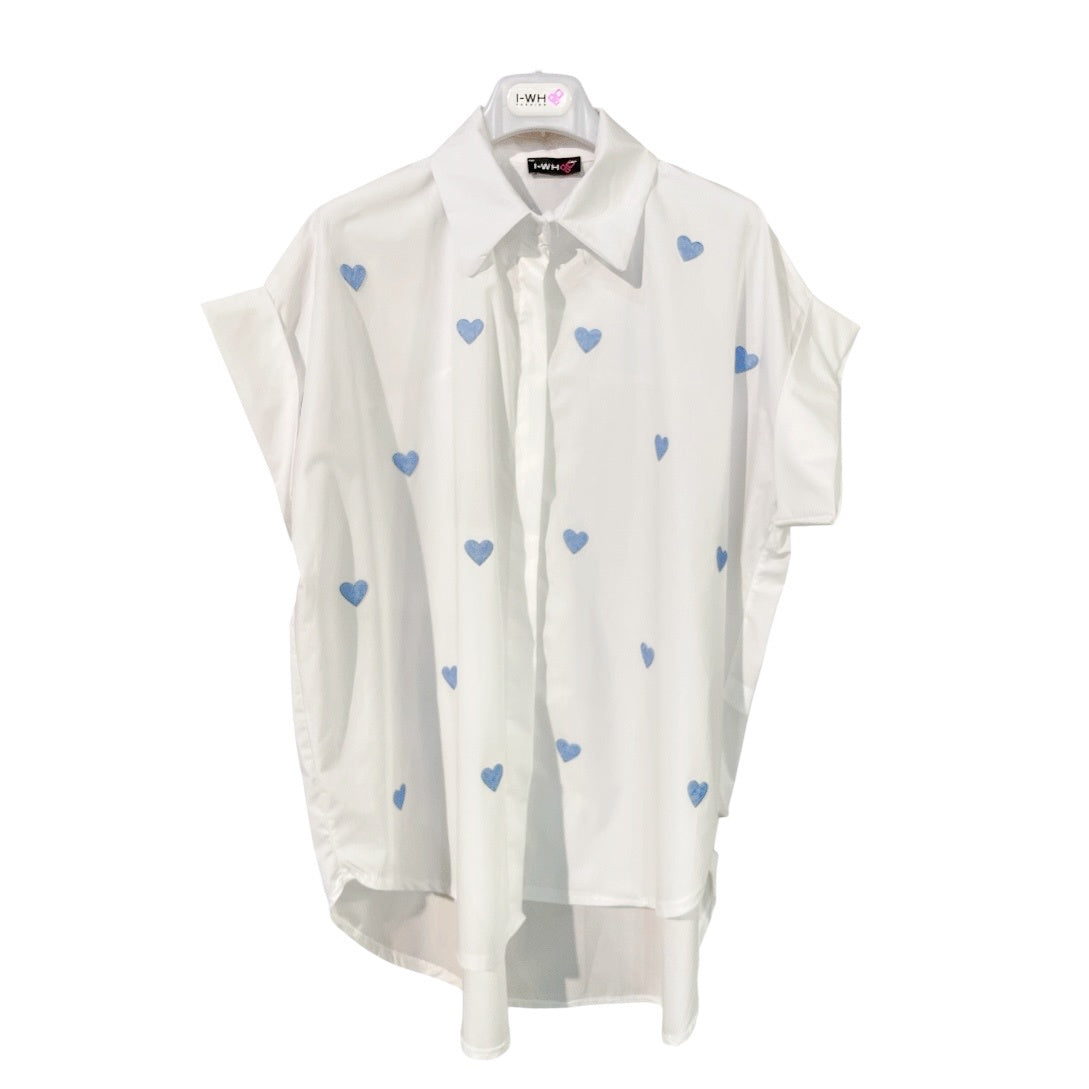 Camicia oversize cuori 29619 - FRANZESE