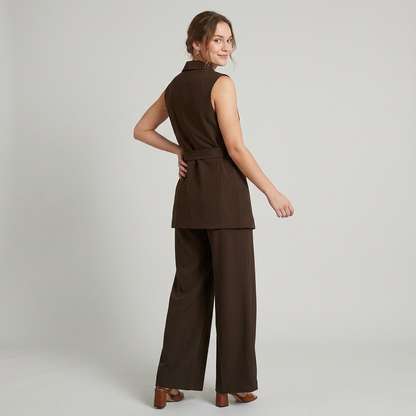 Tailleur smanicato tessuto tecnico 04635 - ELENA CASALI