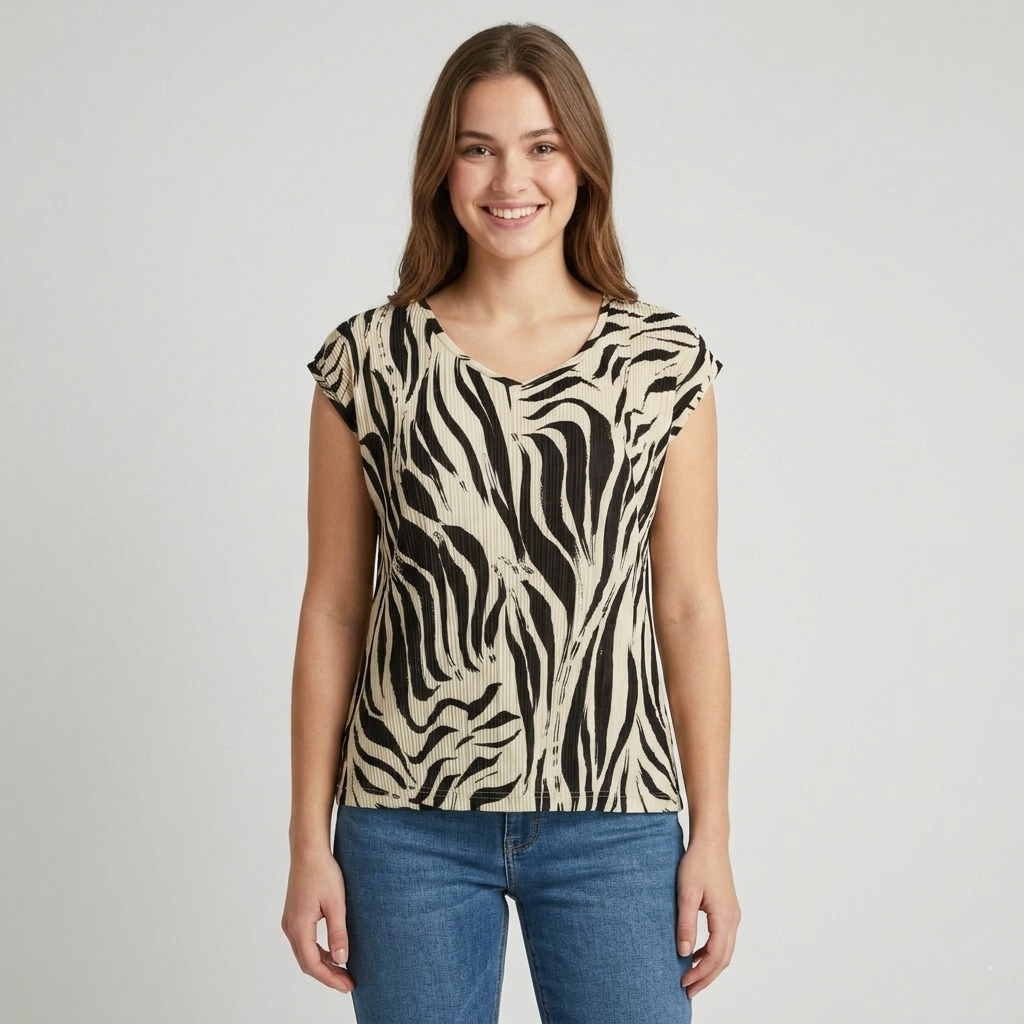 T-shirt donna fantasia animalier JU44NO- HAILYS