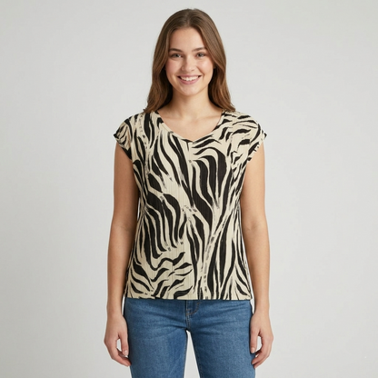 T-shirt donna fantasia animalier JU44NO- HAILYS