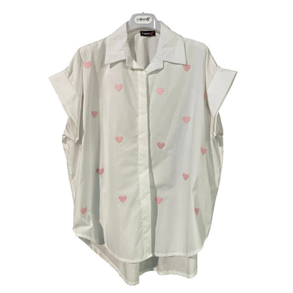 Camicia oversize cuori 29619 - FRANZESE