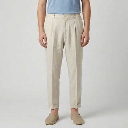 Pantalone uomo straight fit in lino 859