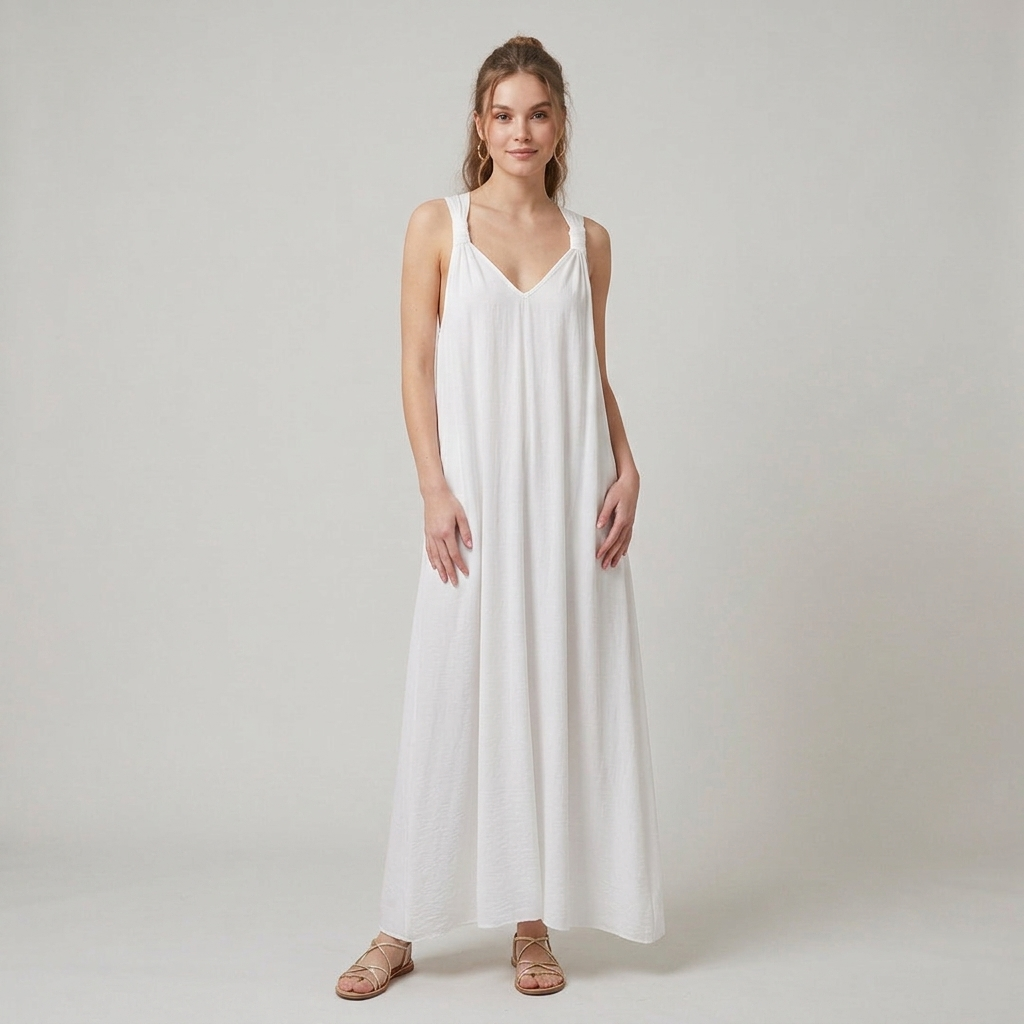 Vestito lungo tunica in viscosa 06D372 - EXTYN