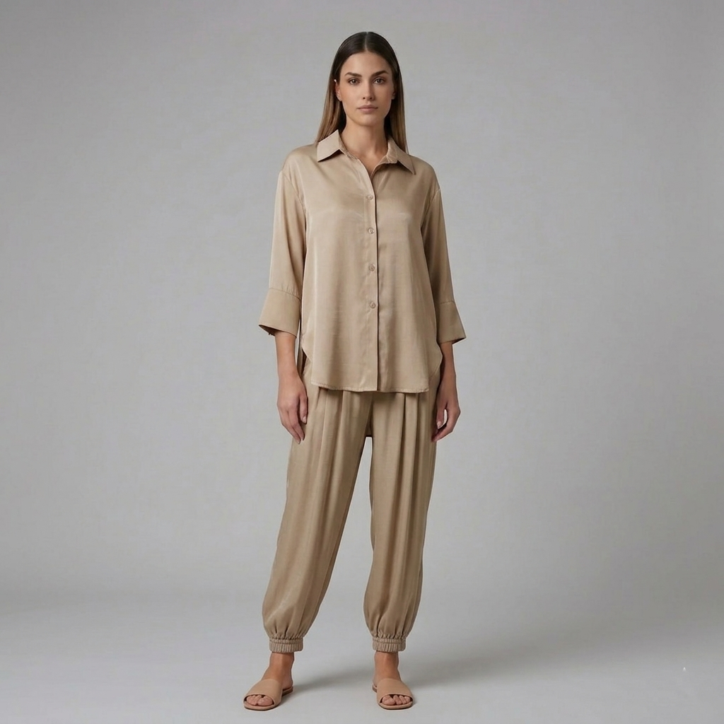 Camicia oversize tessuto satin 28D188 - EXTYN