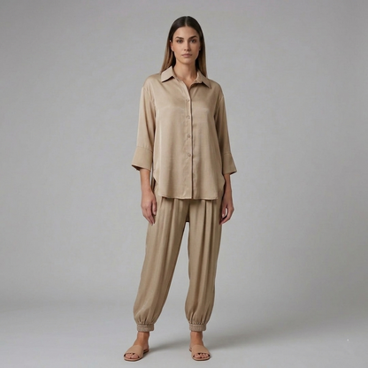 Camicia oversize tessuto satin 28D188 - EXTYN