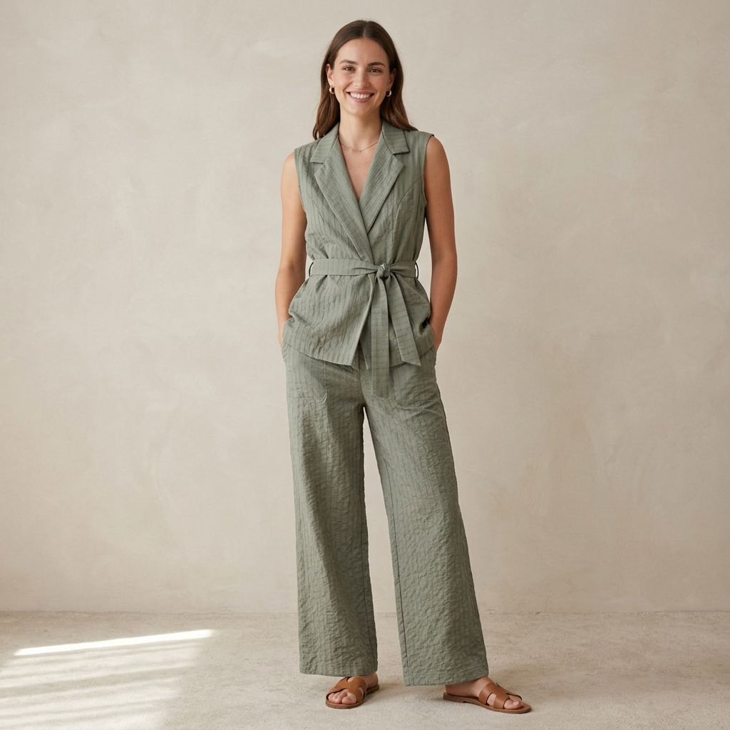 Gilet donna motivo gessato 5008 - MAYA