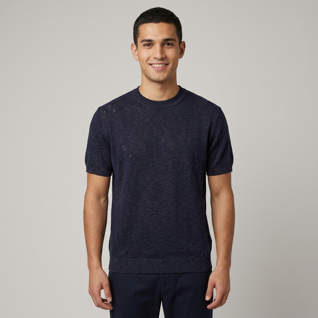 Maglia uomo filo di cotone fiammato MM923 - GALERIE