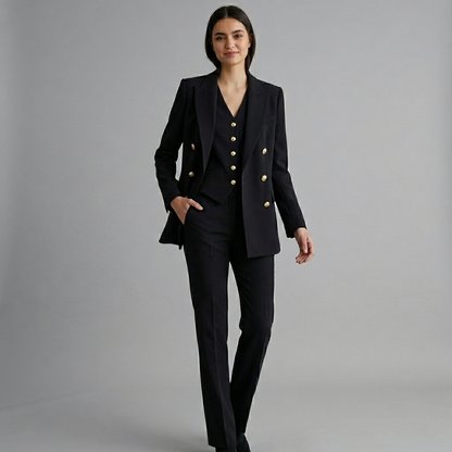 Tailleur donna tre pezzi bottoni dorati U14605 - ELENA CASALI