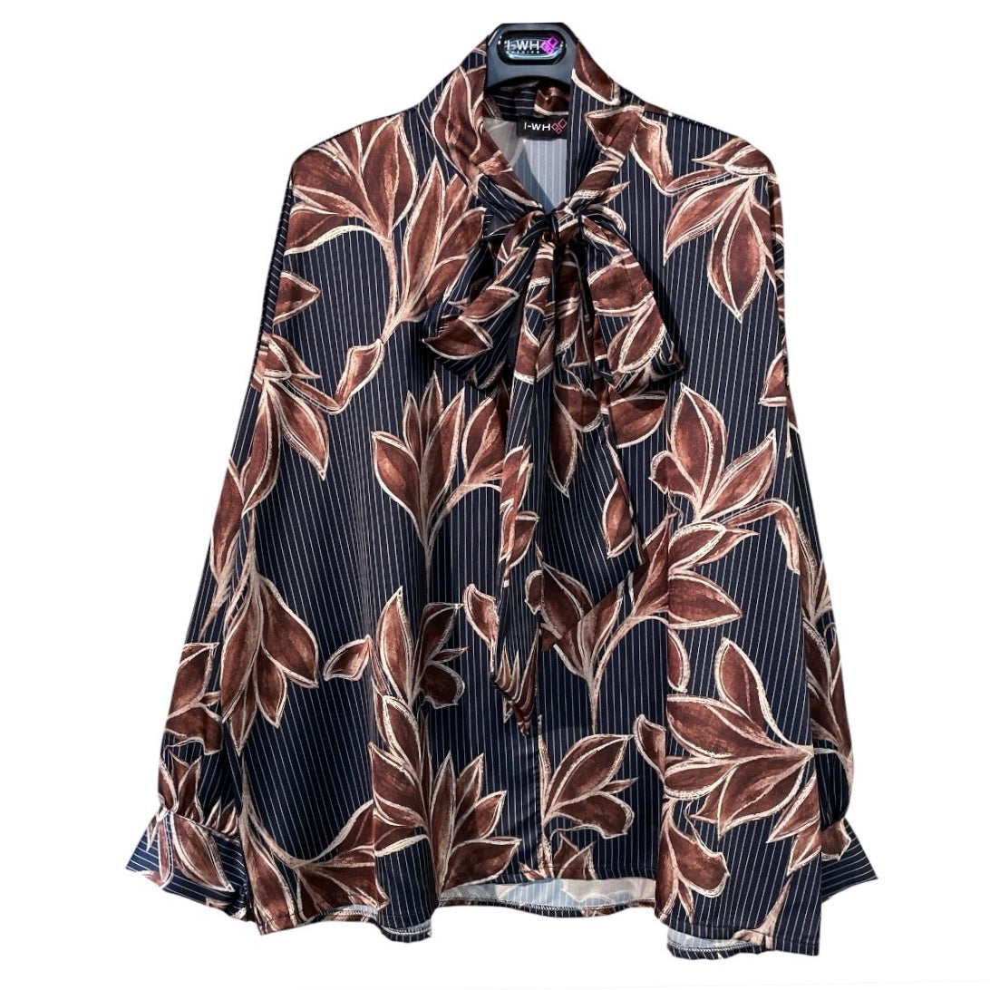 Camicia donna in raso fantasia floreale 8515