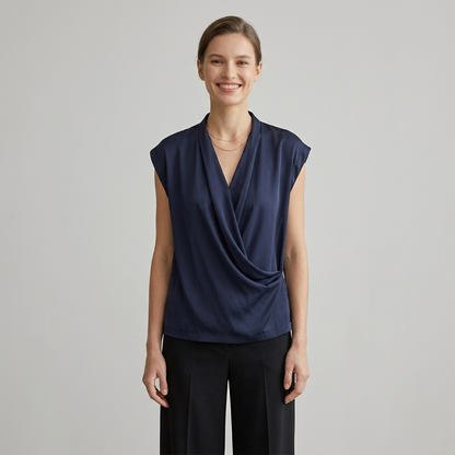 Top in raso scollo incrocio 28D179 - EXTYN