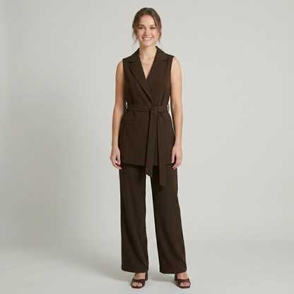 Tailleur smanicato tessuto tecnico 04635 - ELENA CASALI