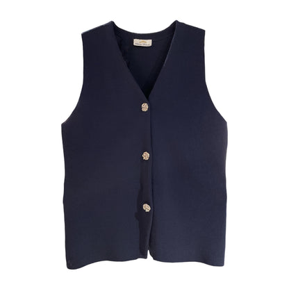 Gilet in maglia con bottoni gioiello MAG230