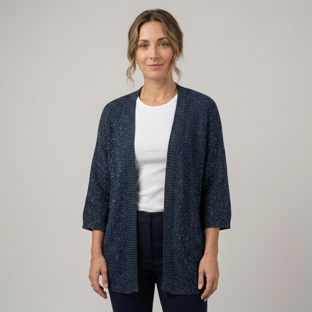 Cardigan in maglia lavorata con lurex 1677L - FRANZESE