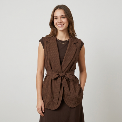 Gilet donna motivo gessato 5008 - MAYA