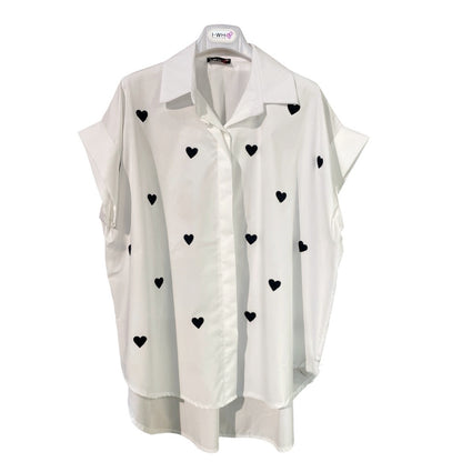 Camicia oversize cuori 29619 - FRANZESE