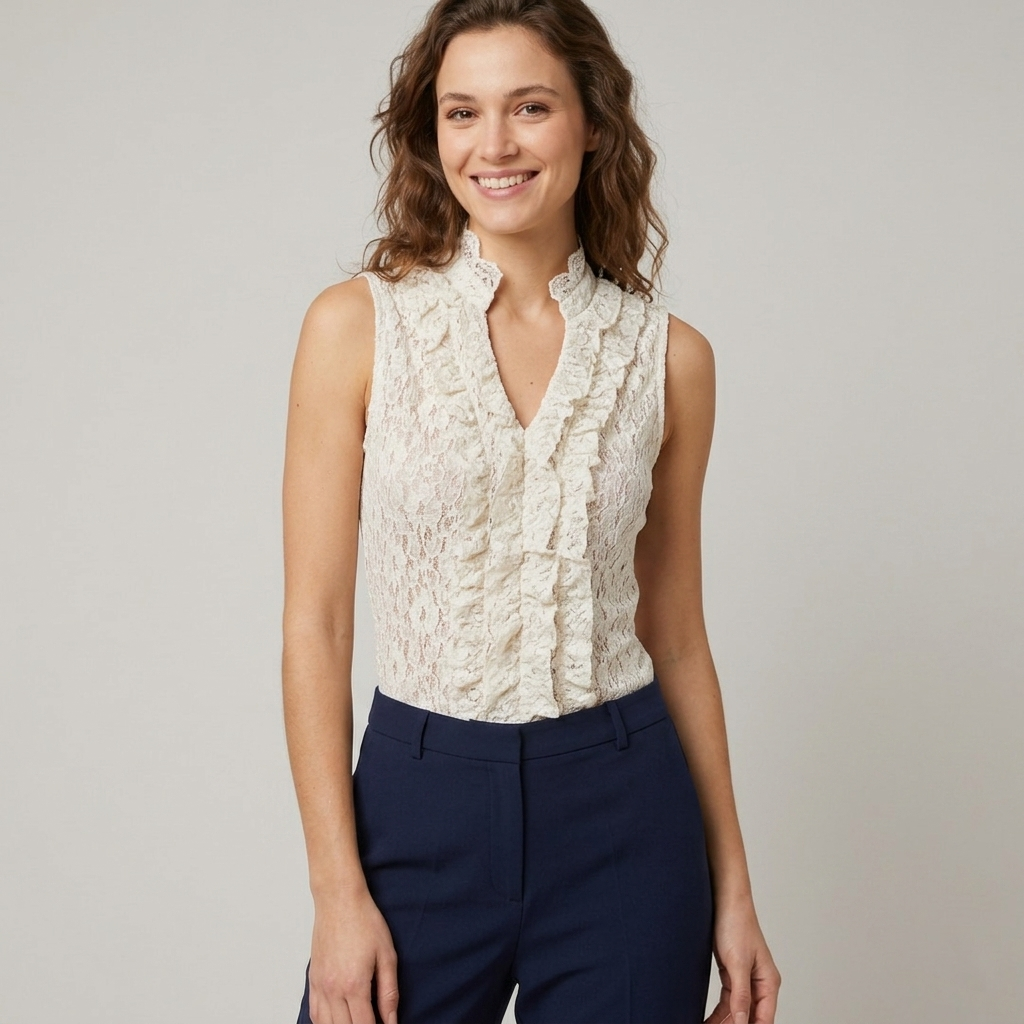 Top in pizzo con rouches 16D278 - EXTYN