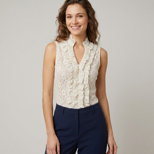 Top in pizzo con rouches 16D278 - EXTYN