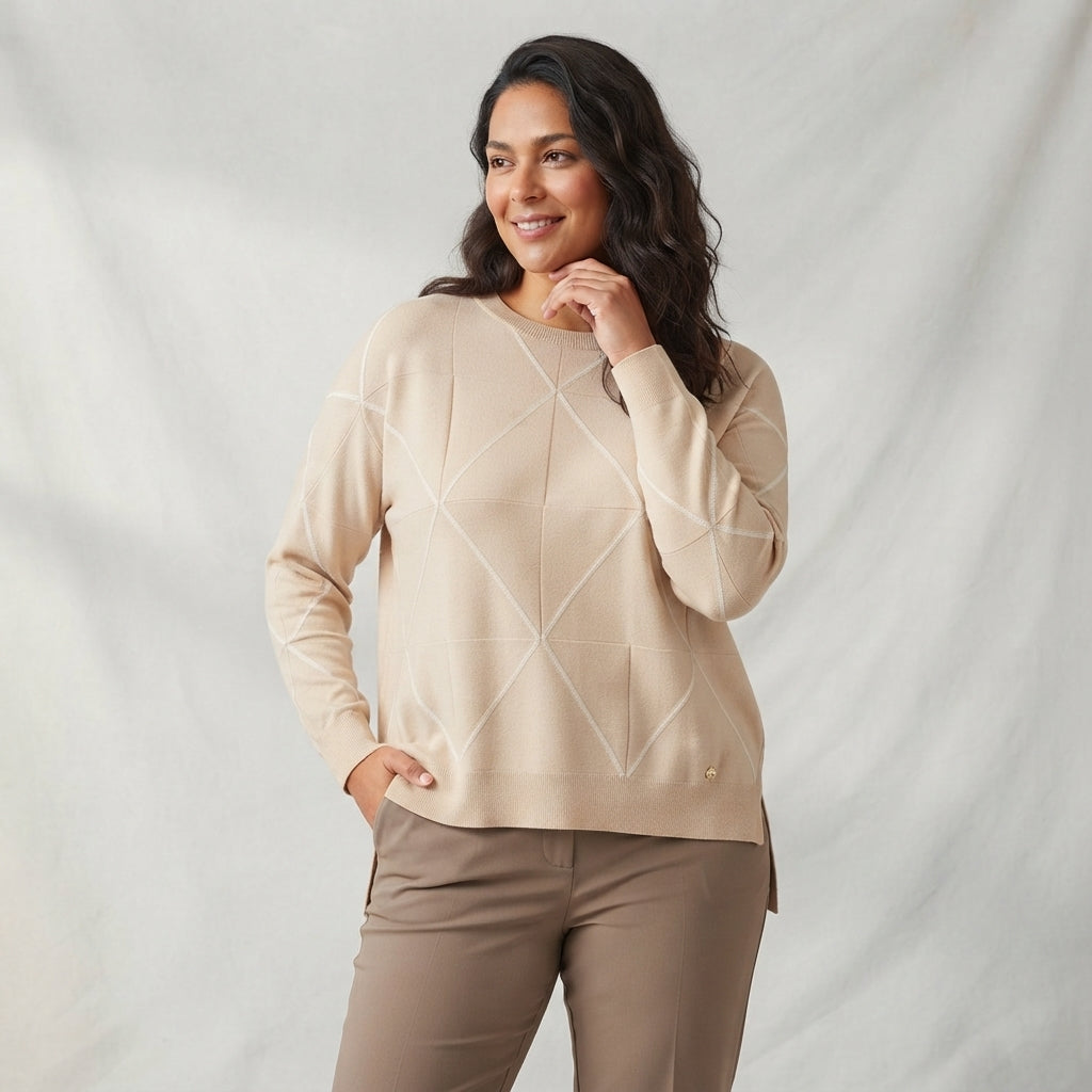 Maglia donna motivo rombi CM393 - CAROLA MARIA
