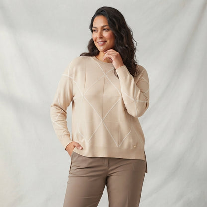 Maglia donna motivo rombi CM393 - CAROLA MARIA