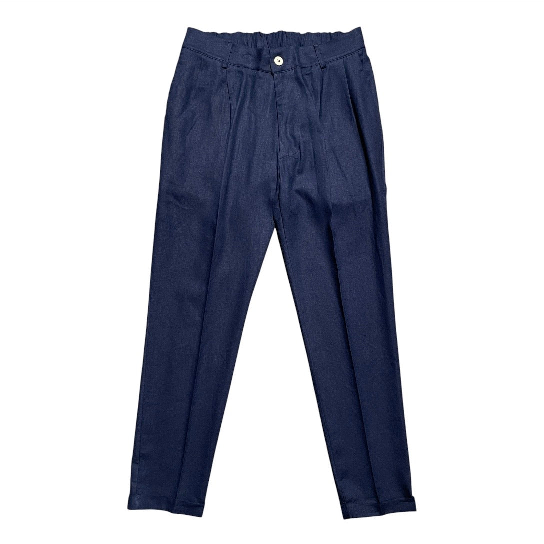 Pantalone uomo straight fit in lino 859