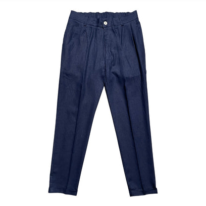 Pantalone uomo straight fit in lino 859