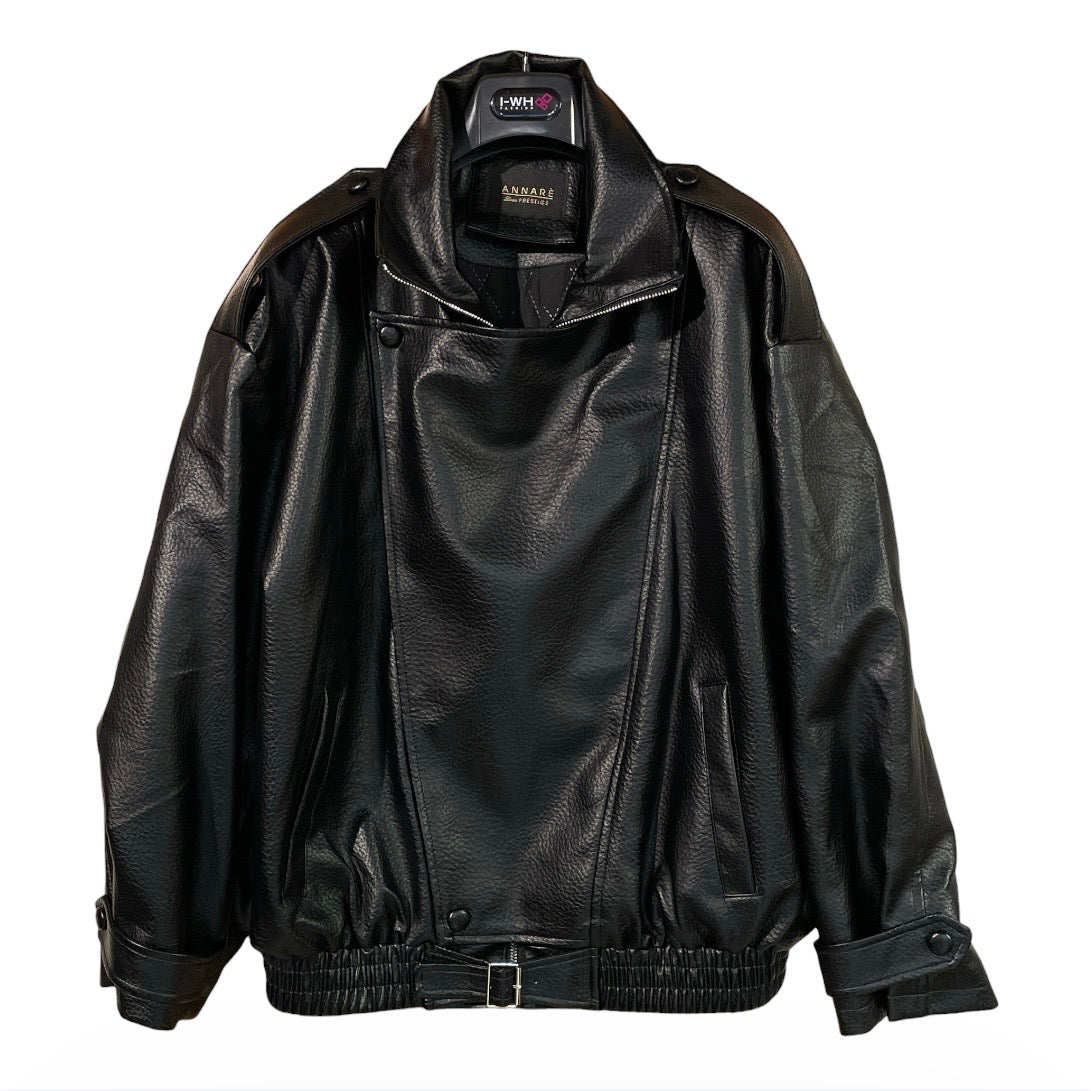 Giubbino donna in ecopelle modello bomber oversize 2685