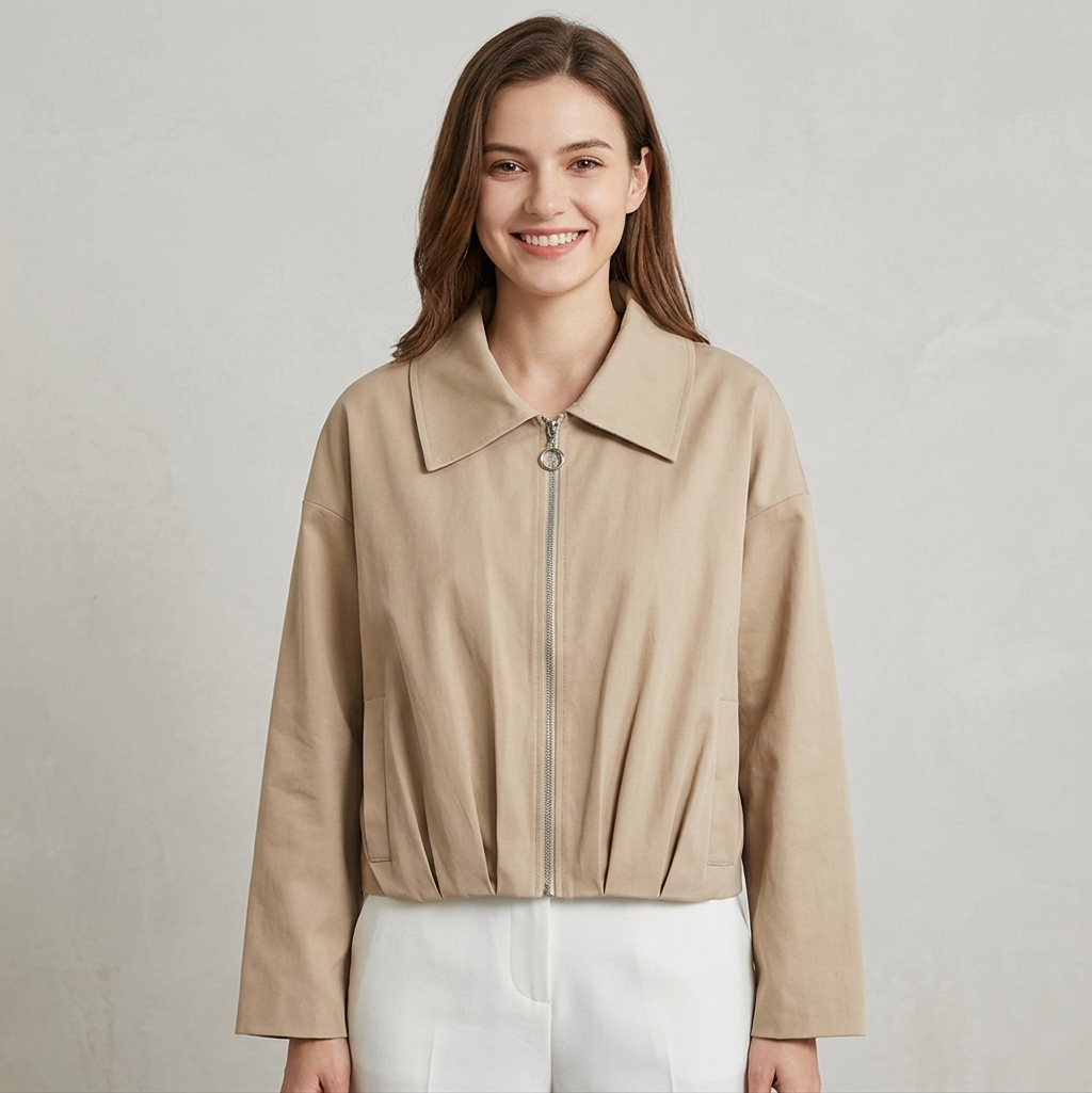Giubbino bomber corto con pieghe 6325 - FRANZESE