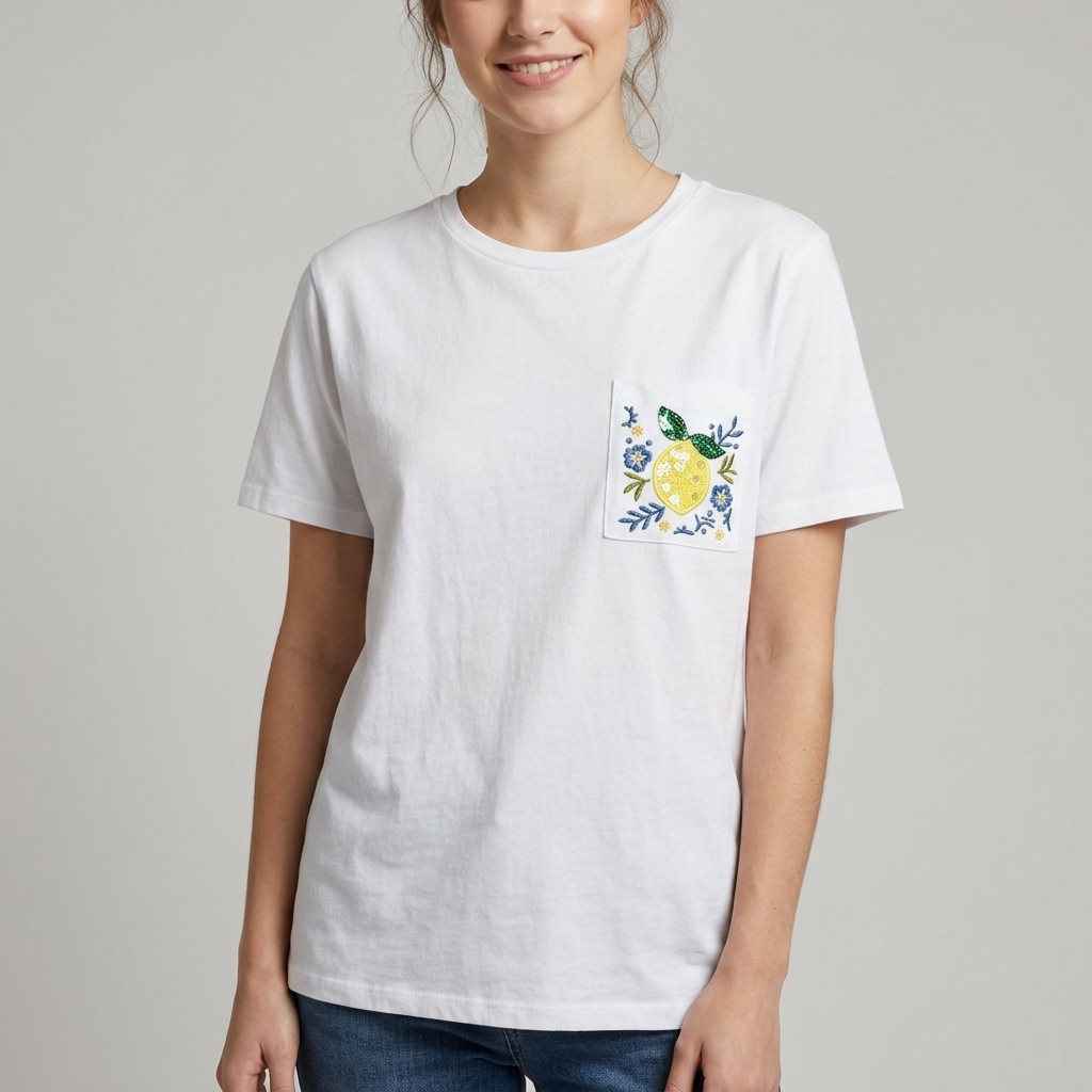 T-shirt con taschino ricamato 15D282 - EXTYN