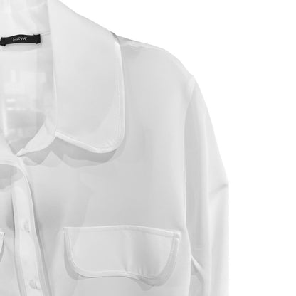 Camicia in chiffon con bordi in raso 1033 - MAYA