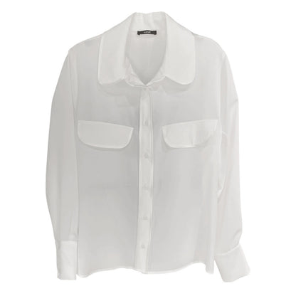 Camicia in chiffon con bordi in raso 1033 - MAYA