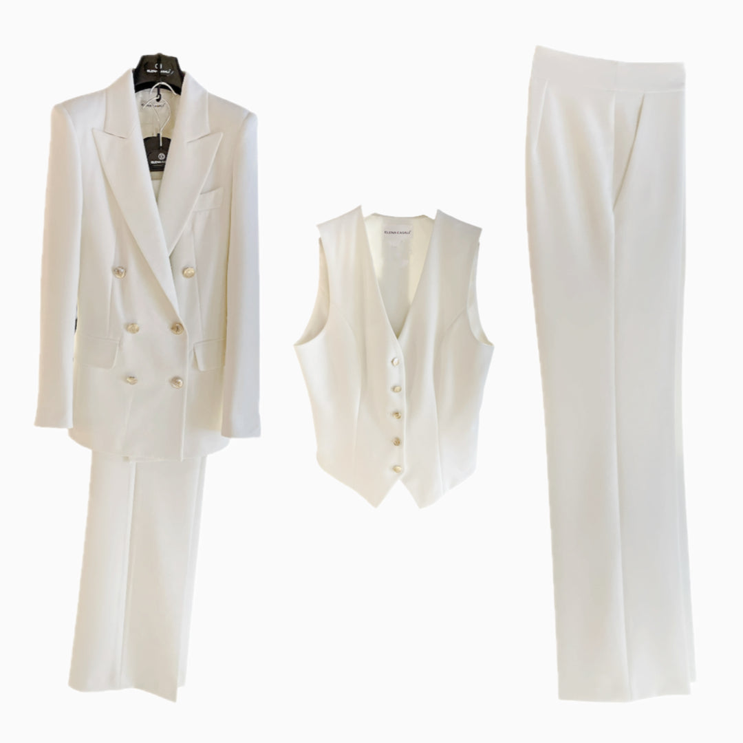 Tailleur donna tre pezzi bottoni dorati U14605 - ELENA CASALI