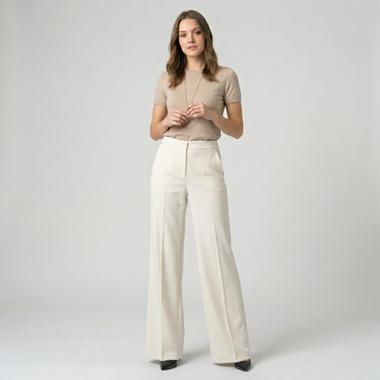 Pantalone donna palazzo tessuto fluido 02901 - ELENA CASALI
