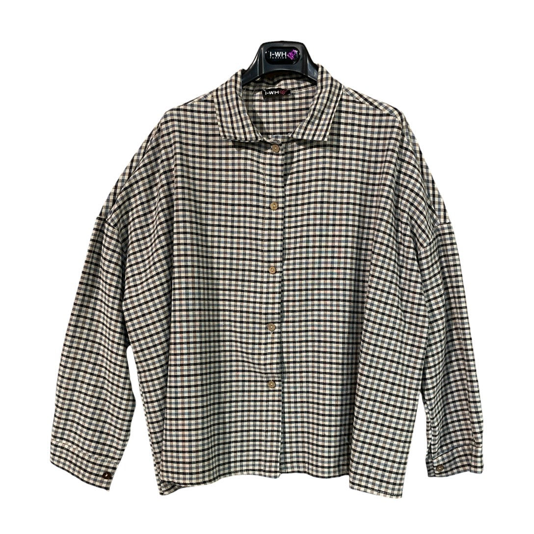 Camicia donna oversize motivo quadretti 2626
