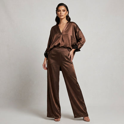 Pantalone donna tessuto raso misto viscosa B98106 - AVENUE