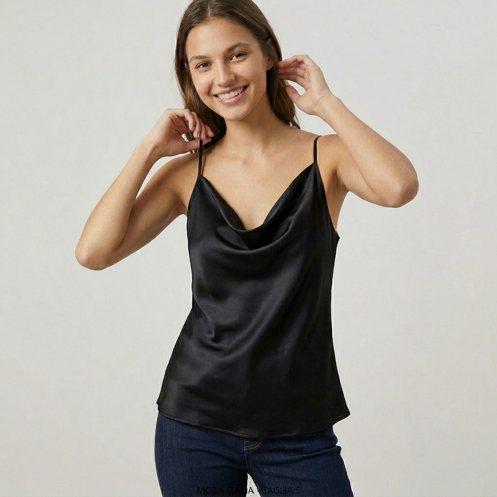 Top raso scollo cascata 9792 - FRANZESE